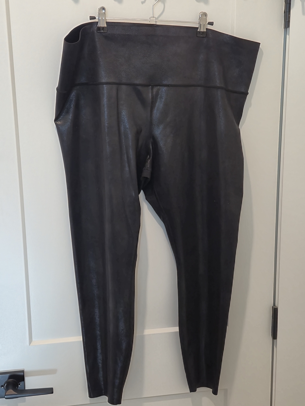 knix Black Faux Leather High-Waist Leggings